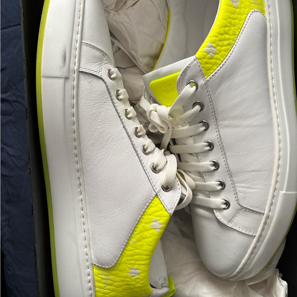 MCM White and Yellow Men's Sneakers